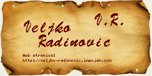 Veljko Radinović vizit kartica